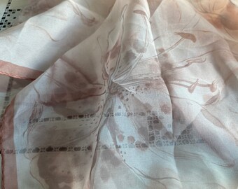1950s Sheer Hair Cover Bufanda floral