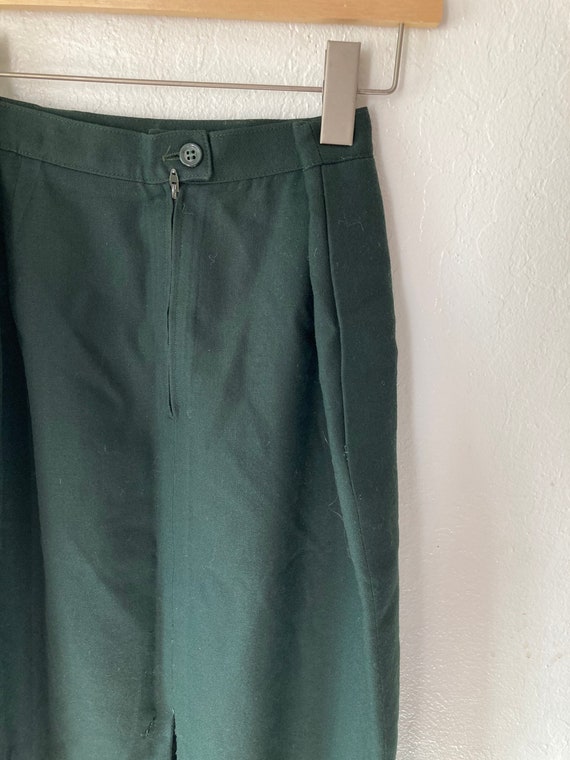 1990s Forest Green Wool Princess Diana Midi Secre… - image 5