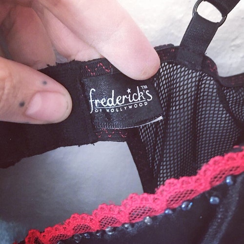 Shops 1970s Fredericks of Hollywood Crystal & Cross Mesh Garter Teddy