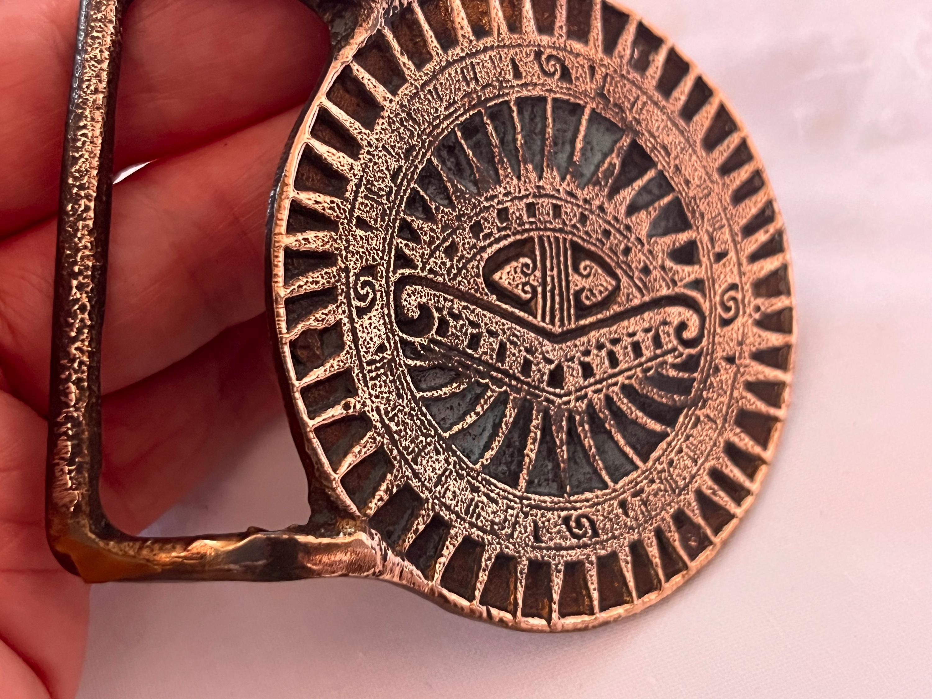 1970s Trinity Buckle Co Egyptian Revival Hippie Solid Brass  display picture 2
