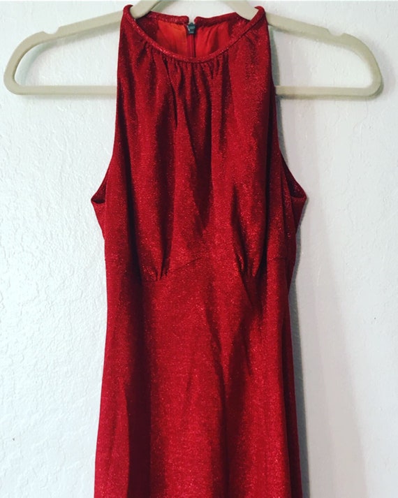 1950s Ruby Lurex Metallic Jessica Rabbit Halter Ma