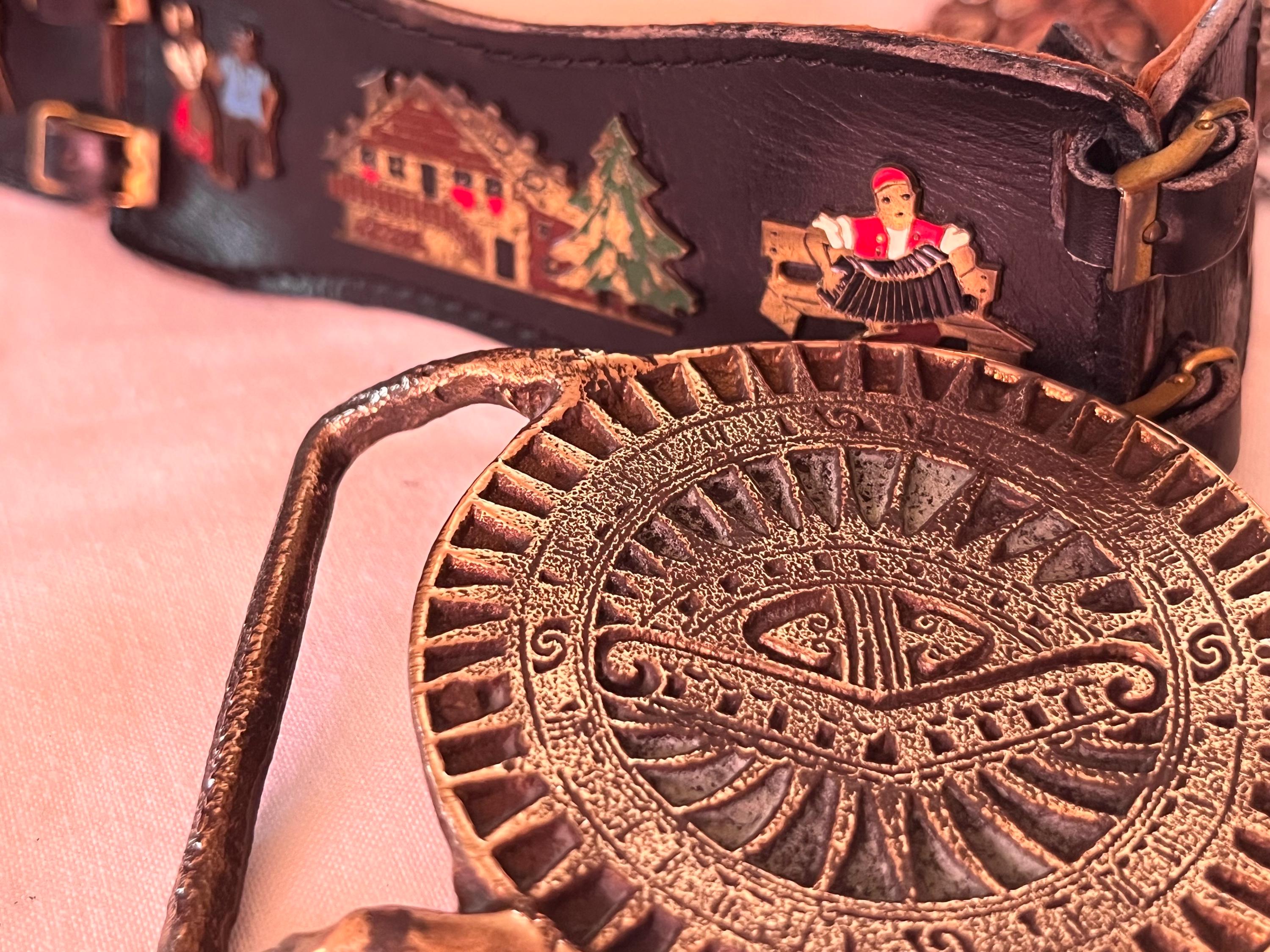 1970s Trinity Buckle Co Egyptian Revival Hippie Solid Brass 