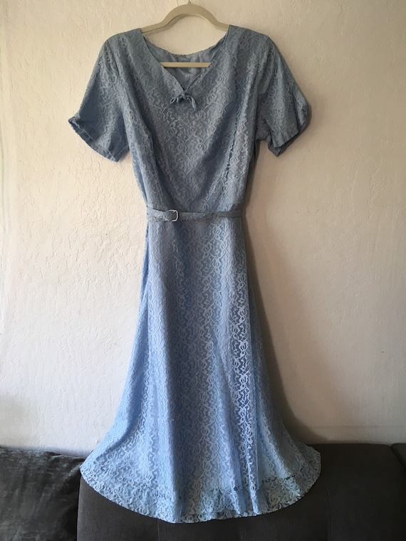 cult gaia blue mini dress Claire Lace Dress In Cornflower – Alessandra main image 1