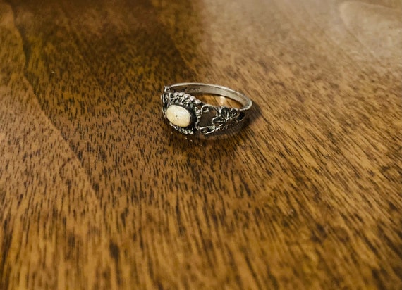 1990s Pearly Resin & Sterling Sulver Flower Faerie