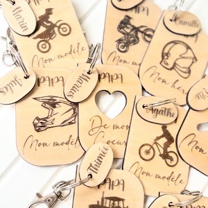 Porte clefs fête des pères cadeau Papa pompier motard cycliste bricoleur Livraison gratuite