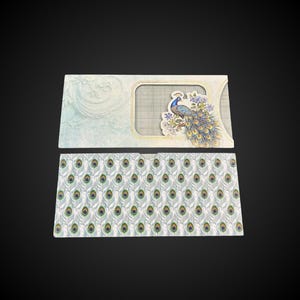 10 enveloppes cadeau paon blanc cassé | Shagun festif, Diwali, Enveloppes pour mariage | Porte-cartes ethniques