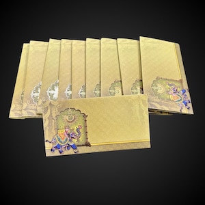 Envelopes de presente premium com elefantes multicamadas x10 | Envelopes para dinheiro festivos de Shagun, Diwali e casamento | Porta-cartões de presente étnicos