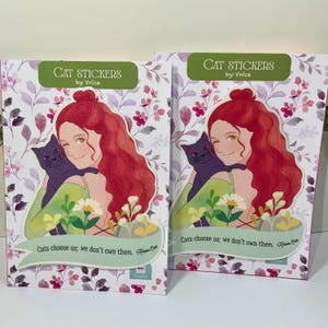 Cat Stickers for women, Gift for Cat lovers, Stickers for Cat owners, Hand drawn cat stickers, cute cat stickers