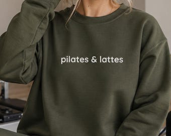 Pilates Crewneck-tröja Träningstopp Fitnessinstruktör Presentidé Gymkläder Outfit Överdimensionerad tröja Pilatesgåvor Kaffeälskare Topp
