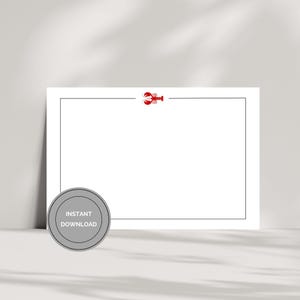 Lobster Blank Note Card for Multi Occasion Handwritten Note for Nautical Thank Card for Heartfelt Written Greeting Card for Personal Message