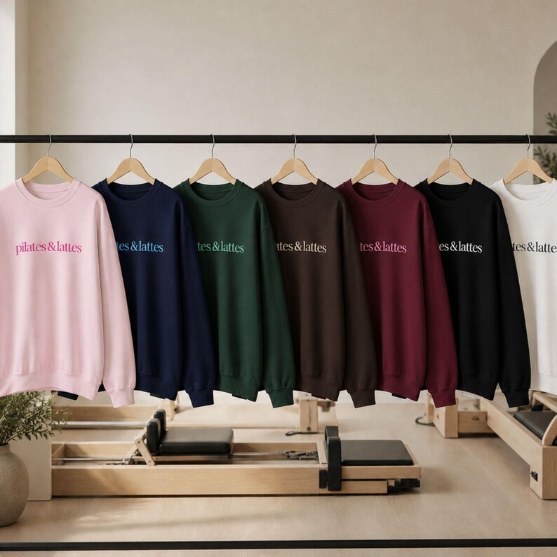 Pilates Sweatshirt Woman Workout Crewneck Fitness Apparel Studio ...