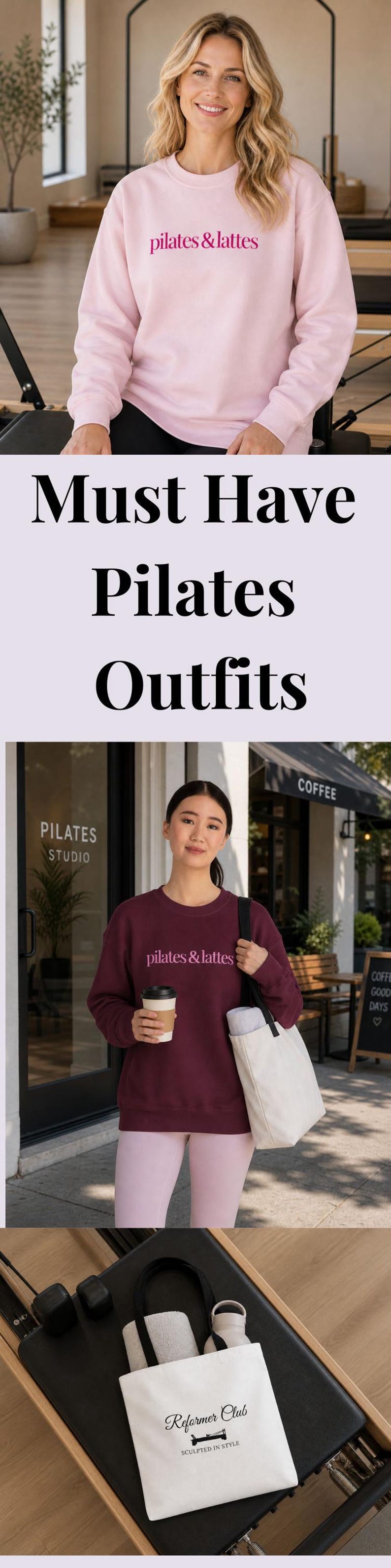 Pilates Sweatshirt Woman Workout Crewneck Fitness Apparel Studio Exercise Pullover Casual Athletic Top Coffee Lover Gift Sister Birthday bild 20