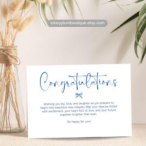 Tarjeta de felicitación con lazo para regalo de boda, tarjeta de celebración para regalo de despedida de soltera, tarjeta de felicitación para los novios para regalo de boda