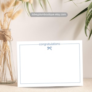 Carte de correspondance vierge avec noeud de félicitations pour un cadeau de mariage Carte de célébration pour un nouveau bébé Carte de félicitations pour un nouvel emploi Carte de célébration pour une nouvelle maison