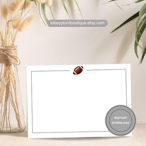 Afdrukbare voetbalkaart handgeschreven bericht bedankje sport thema briefpapier digitale download blanco ontwerp speldag uitnodiging fan cadeau