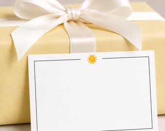 Sunshine Note Card Printable Greeting Download Digital Notecard Template Instant Stationery Birthday Thank You Writing Paper Yellow Cheerful