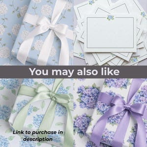 Personalized Wrapping Paper Monogram Birthday Gift Wrap Elegant Baby Shower Wrap Paper Neutral Gender Custom Gift Wrap Blue Coastal Stripe image 17