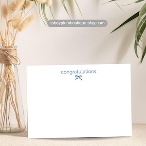 Carte de correspondance vierge avec noeud de félicitations pour un cadeau de mariage Carte de célébration pour un nouveau bébé Carte de félicitations pour un nouvel emploi Carte de célébration pour une nouvelle maison