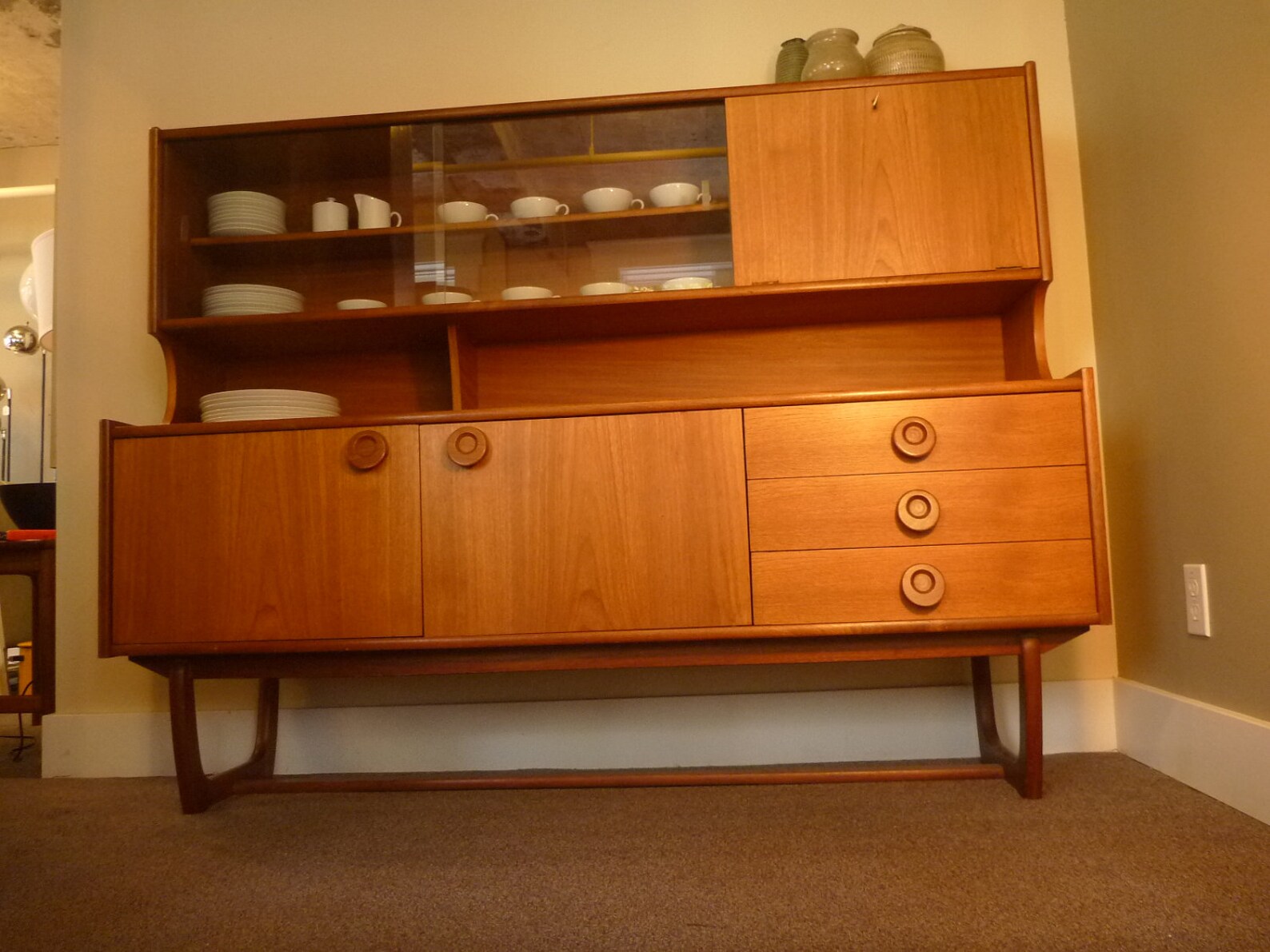 Mid Century Teak Hutch Etsy