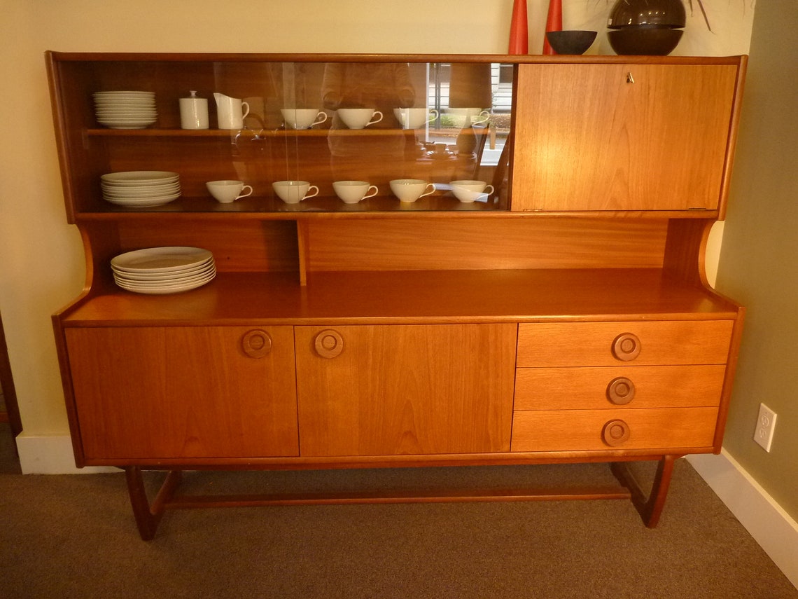 Mid Century Teak Hutch Etsy