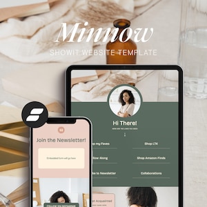 Minnow Showit &#39;Link in Bio&#39; Template | Soft and Feminine Design for Influencers & Content Creators