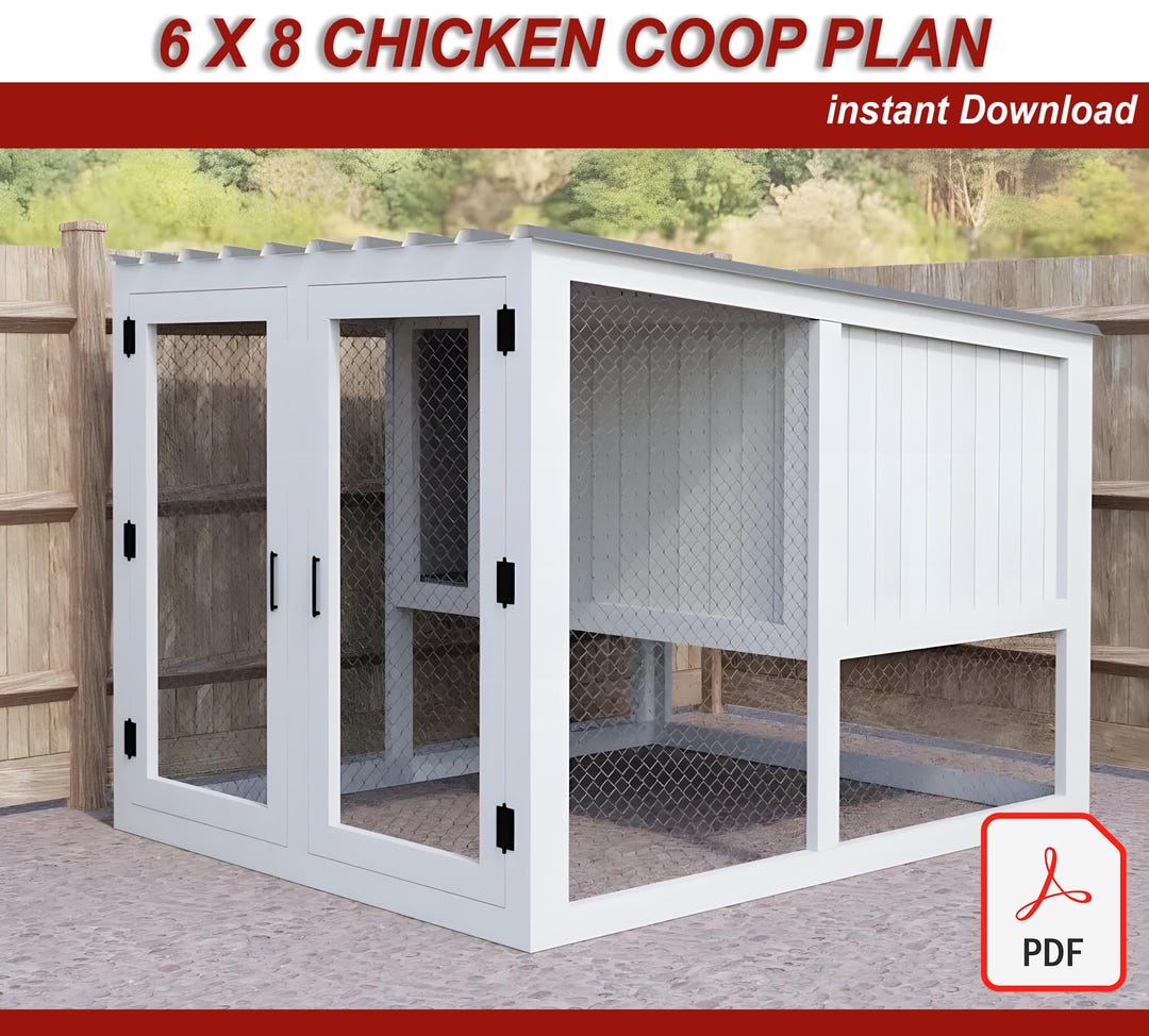 6 X 8 Ft Chicken Coop Plans, DIY Chicken Coop Plans With Run, Chicken ...