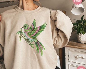 St Patricks Day Mahjong Bam Bird Sweatshirt, Retro Mahjong Shirt, Mahjong Gift, Mahjong Tournament, Mahjong Irish Shirt, Retro Bird Mahjong