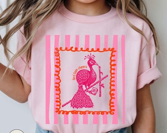 Mahjong Bird Bam Cheers Preppy T-Shirt, Mahjong Tournament, Mahjong Lover Game Shirt, Girls Night Game Gift, Mahjong Family Tee Gift