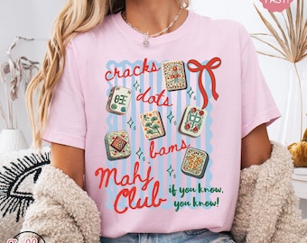 Cracks Dots Bams Mahjong T-Shirt, Mahj Girl Shirt, Mahjong Gift, Mahjong Apparel Gift, Girls Game Night Shirt, Mahjong Board Game Shirt