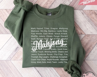 Mahjong Dictionary Sweatshirt, Mahjong Gift, Mahjong Tournament, Mahjong Fall Sweater, Girls Night Game Sweatshirt, Mahjong Love Gift