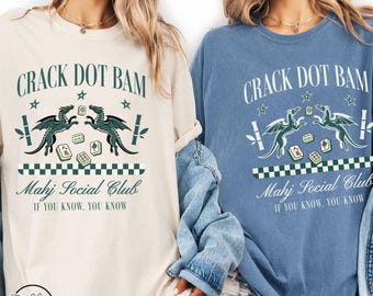 Mahjong Crack Dot Bam Social Club T-Shirt, Retro Mahjong Shirt, Mahjong Gift, Mahjong Squad Tournament, Mahjong Apparel Women, Mahjong Shirt