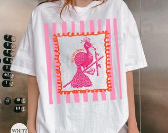 Comfort Colors Mahjong Bird Bam Cheers Preppy T-Shirt, Mahjong Tournament, Mahjong Lover Game Shirt, Girls Night Game Gift, Mahjong Apparel