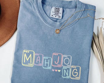 Mahjong Tiles T-Shirt, Mahjong Gift, Mahjong Colored Tee, Unisex Mahjong T-Shirt, Mahjong Lover, Girls Night Game Tee, Mahjong Tiles Tee