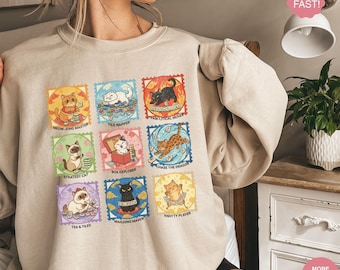 Mahjong Cats Sweat-Shirt, Mahjong Funny Cats Shirt, Mahjong Gift, Mahjong Tournament, Mahjong Apparel Women, Mahjong Gift, Mahjong Cat Lover