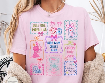 Comfort Colors Mahjong Bird Bam Cheers Preppy T-Shirt, Mahjong Tournament, Mahjong Lover Game Shirt, Girls Night Game Gift, Mahjong Apparel
