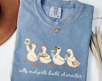 Comfort Colors Cute Mahgirls Mahjong Shirt, Funny Goose Mahjong Tee, Mahjong Game Night Gift, Mahjong Lover Gift, Mahjong Apparel Gifts