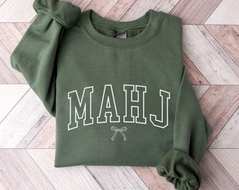 Mahjong Sweatshirt, Bold Font Mahjong Shirt, Mahjong Gift, Mahjong Tournament, Mahjong Tiles Sweater, Girls Game Night, Mahjong Gifts