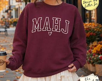 Mahjong Sweatshirt, Bold Preppy Mahjong Shirt, Mahjong Gift, Mahjong Tournament, Mahjong Lover Gift, Girls Game Night Sweater, Mahjong Gift