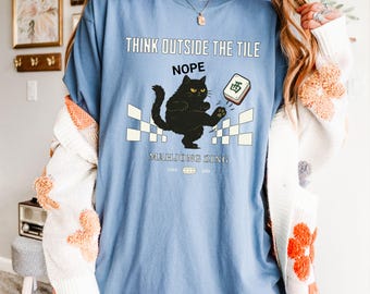 Comfort Colors Mahjong Funny Cat TShirt, Mahjong Shirt, Mahjong Cat Shirt Gift, Mahjong Tournament, Mahjong Friend Gift, Mahjong Cat Lover