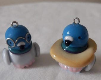 jellycat inspired pigeon charms | handmade polymer clay keychain