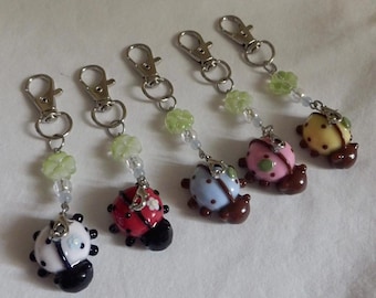 ladybug charms | handmade polymer clay keychain