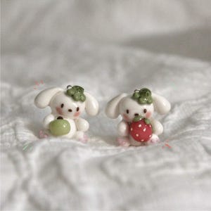 fruit puppies charm/ polymer clay