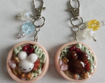 miffy bento box charm | handmade polymer clay keychain