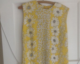 Handmade Yellow Poly Floral Print Sundress Size M/l