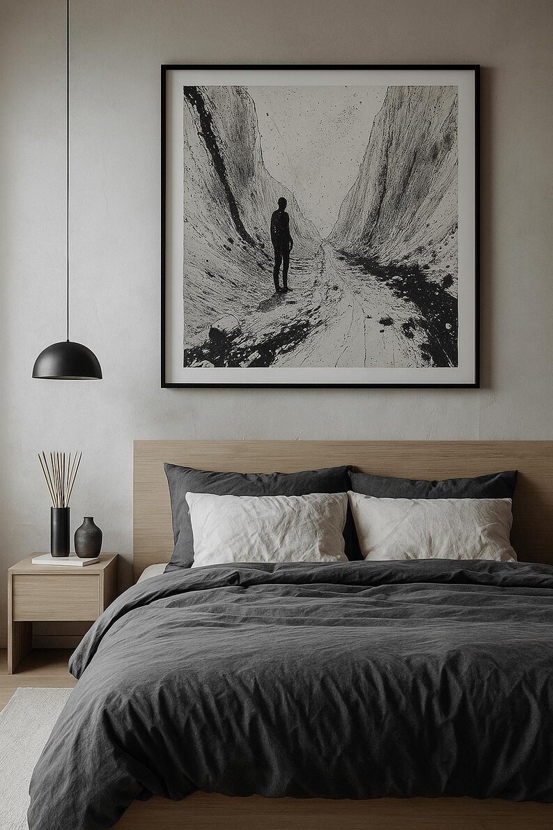 Minimalist Black and White Abstract Wall Art | Digital Print | Lonely ...