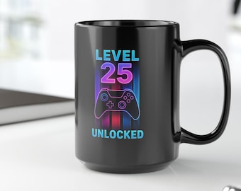 25th birthday gift ideas for men, 25th birthday gift for grandson, 25th birthday coffee mug, 25th birthday gifts for brother