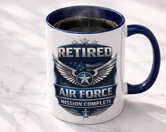 Air force veteran coffee mug, Air force retired mug, Retired air force coffee mug, Us air force retirement present