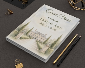 Watercolor venue guest book blank lined, Watercolor wedding venue guest book, Wedding venue guest book watercolor, Wedding guest book