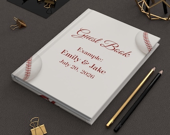 Baseball guest book blank lined, Baseball wedding guest book, Guest book custom baseball, Baseball theme guest book, Sports guest book