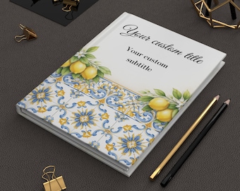 Lemons recipe book, Custom recipe book cover, Blank recipe book lemon cover, Custom recipe book hardcover, Custom cookbook cover